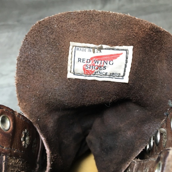 Vintage Red Wing Shoes Leather Combat Punk Goth Grunge Hipster Womens Boots Sz 8 - Picture 11 of 12